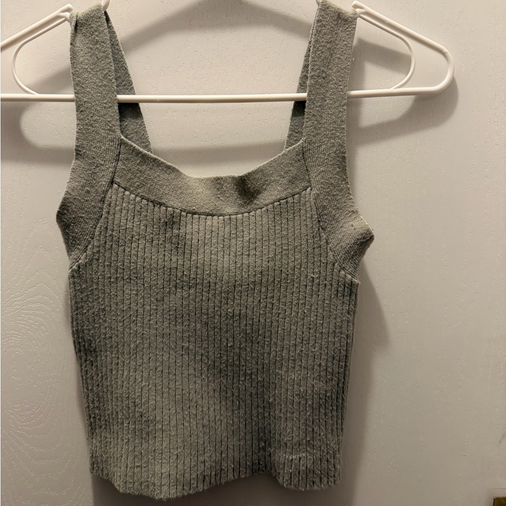 Abercrombie & Fitch Green Ribbed Tank Top